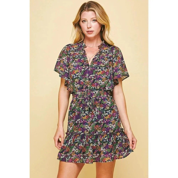 Pinch Bohemian Purple Flutter Sleeve Dress $73 - Picture 7 of 15